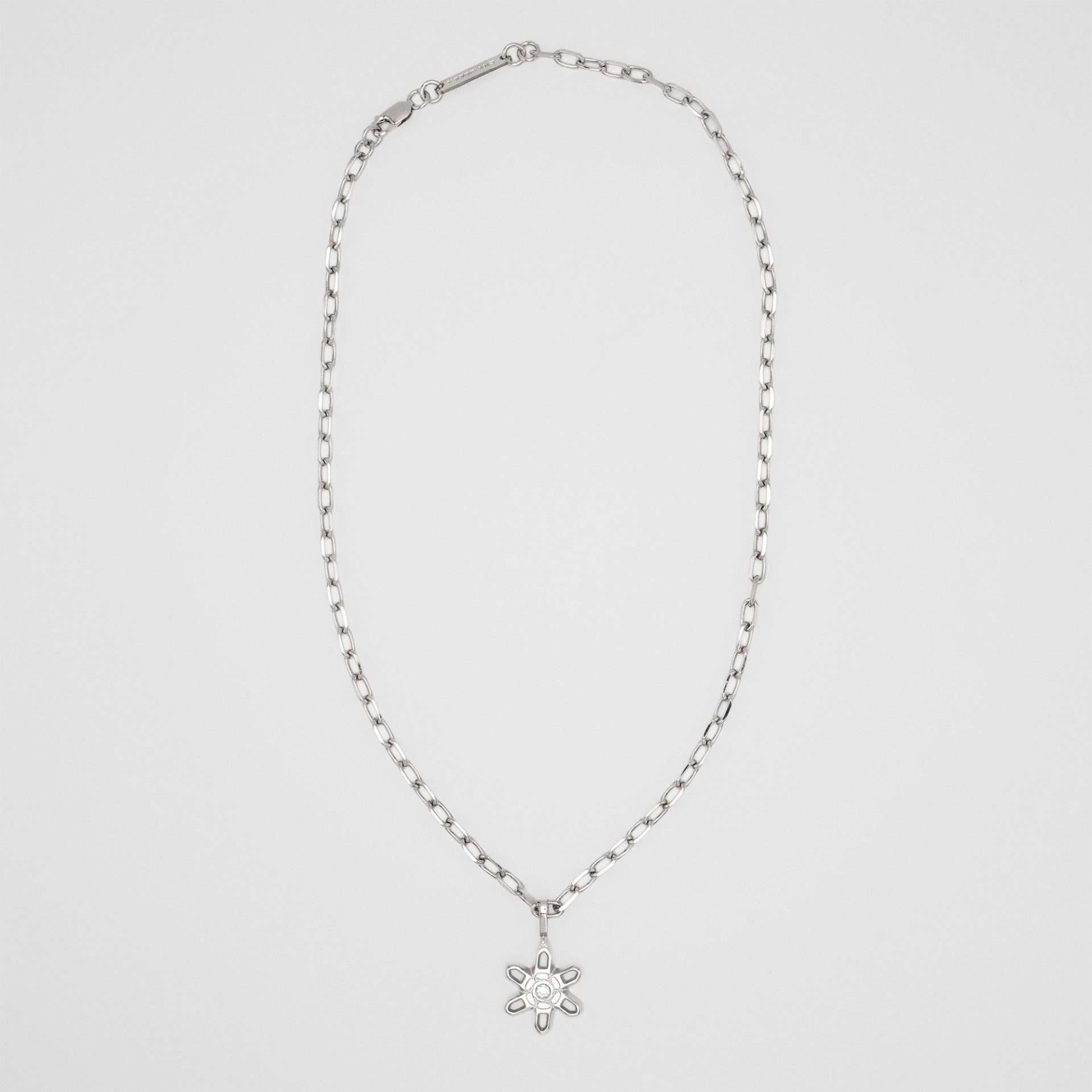 DAISY NECKLACE | WHITE GOLD · full view
